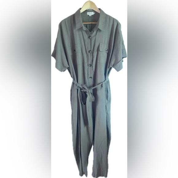 MOLLY BRACKEN Khaki Utility Jumpsuit - Picture 2 of 5